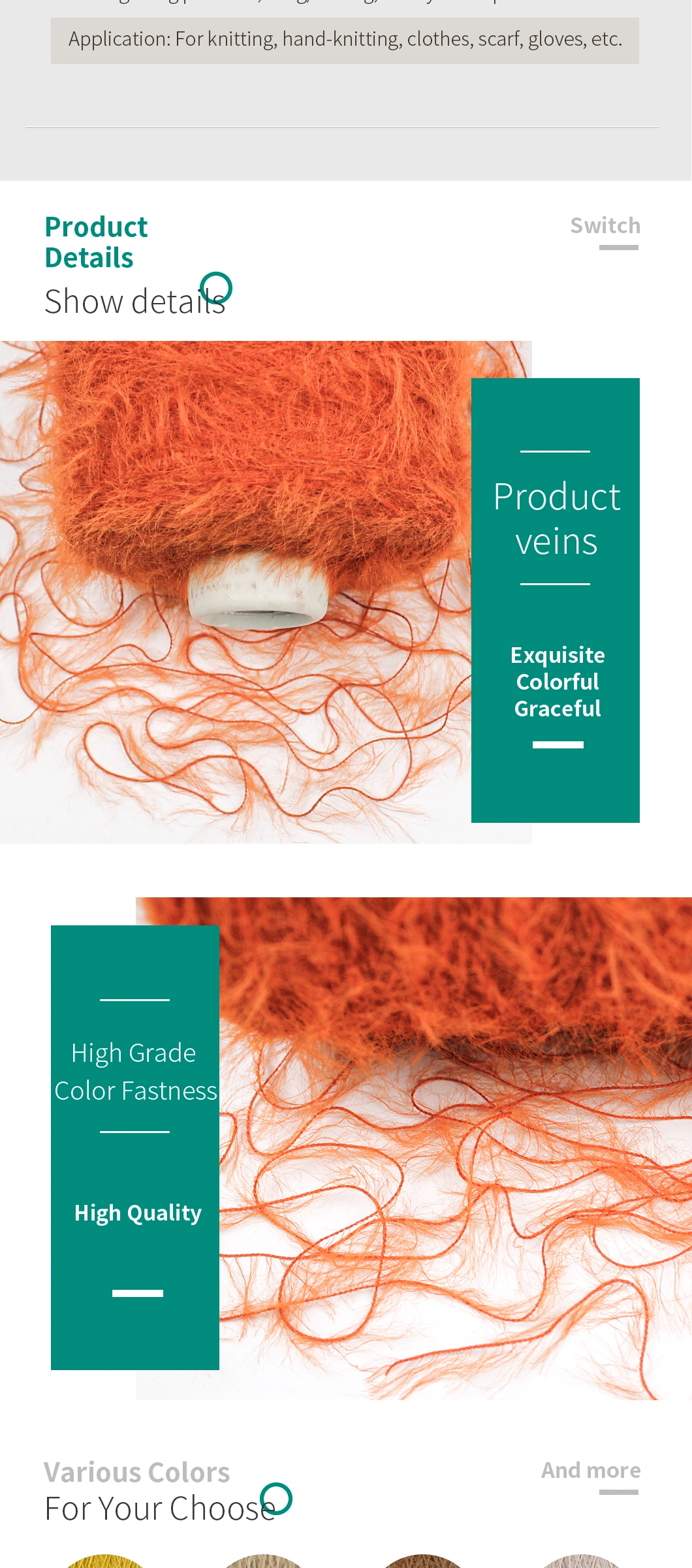 Kingeagle Manufacturer Supply Nylon Feather 4cm Hair 7nm/1 Eyelash Fancy Mink Yarn