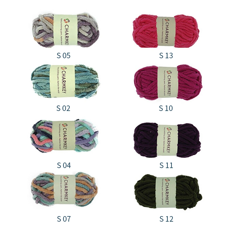 Amazon Hot Selling High Quality Soft Super Chunky Yarn Hand Knitting Blanket Giant Chenille Yarn