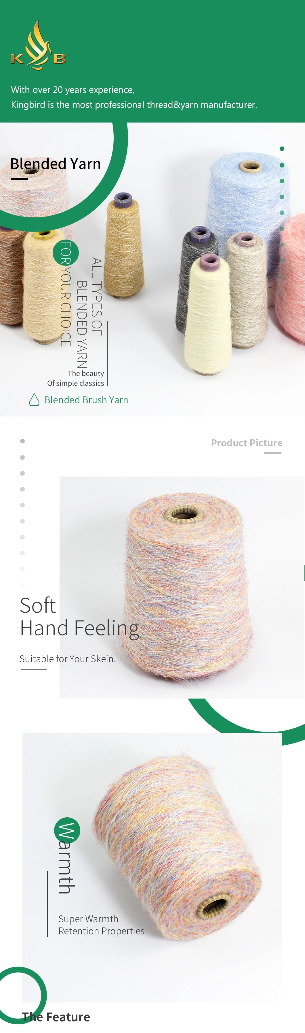 Soft Mohair Wool Brushed Knitting Yarn